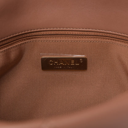 Chanel Lambskin Quilted Large 19 Flap Brown 8 of 10