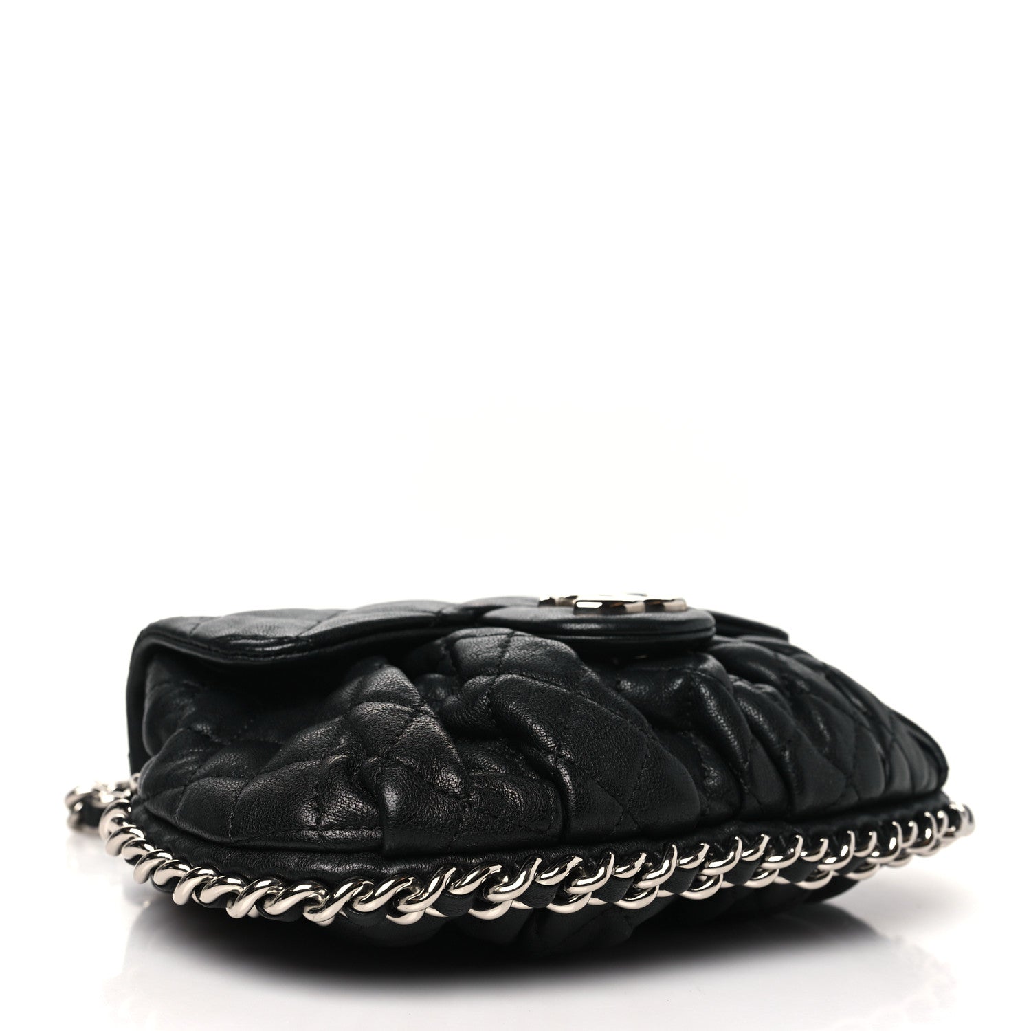 Chanel Washed Lambskin Quilted Mini Chain Around Flap Black 4 of 10