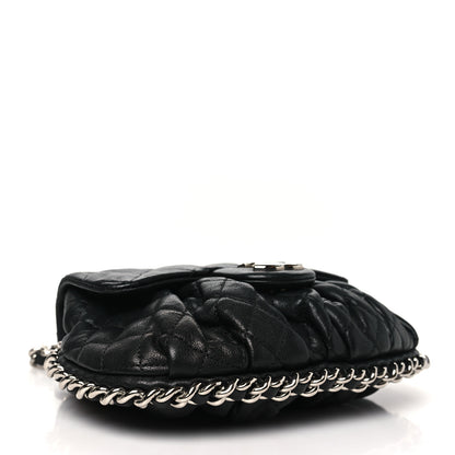 Chanel Washed Lambskin Quilted Mini Chain Around Flap Black 4 of 10