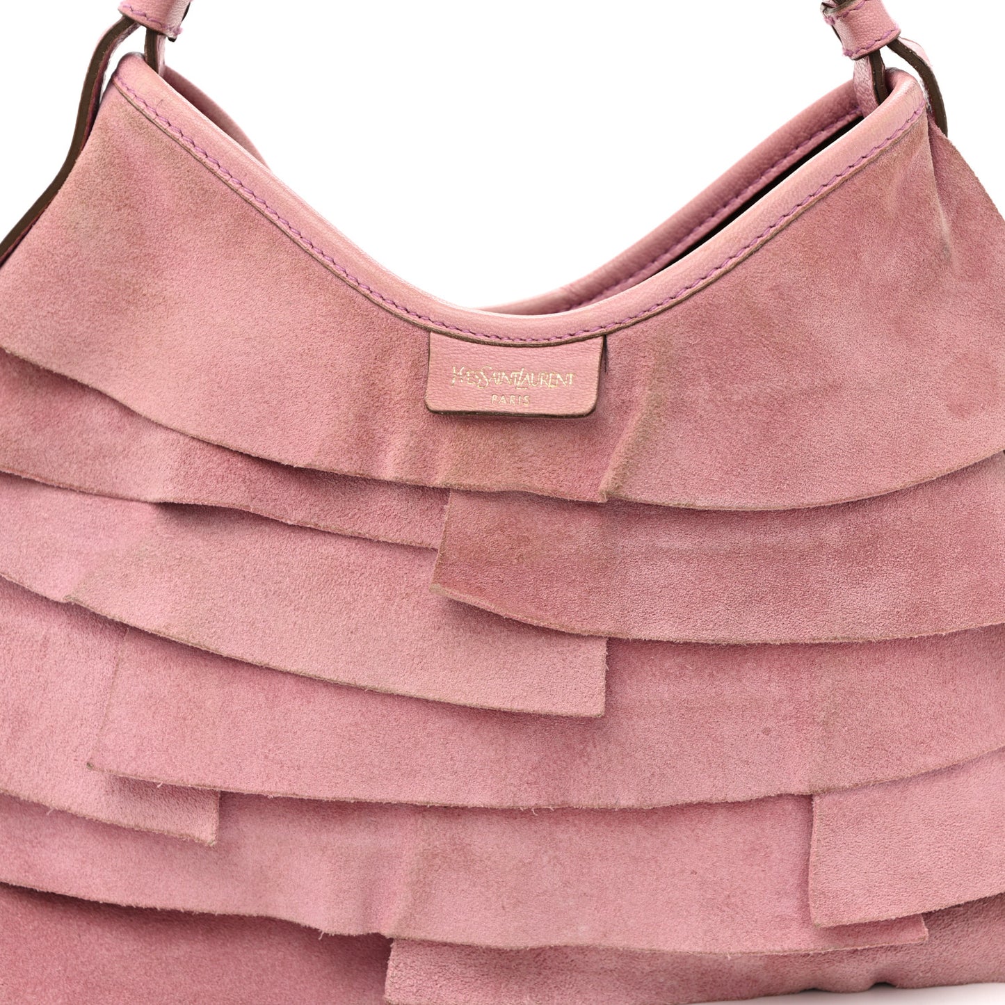 Suede Ruffle Horn Saint Tropez Pink