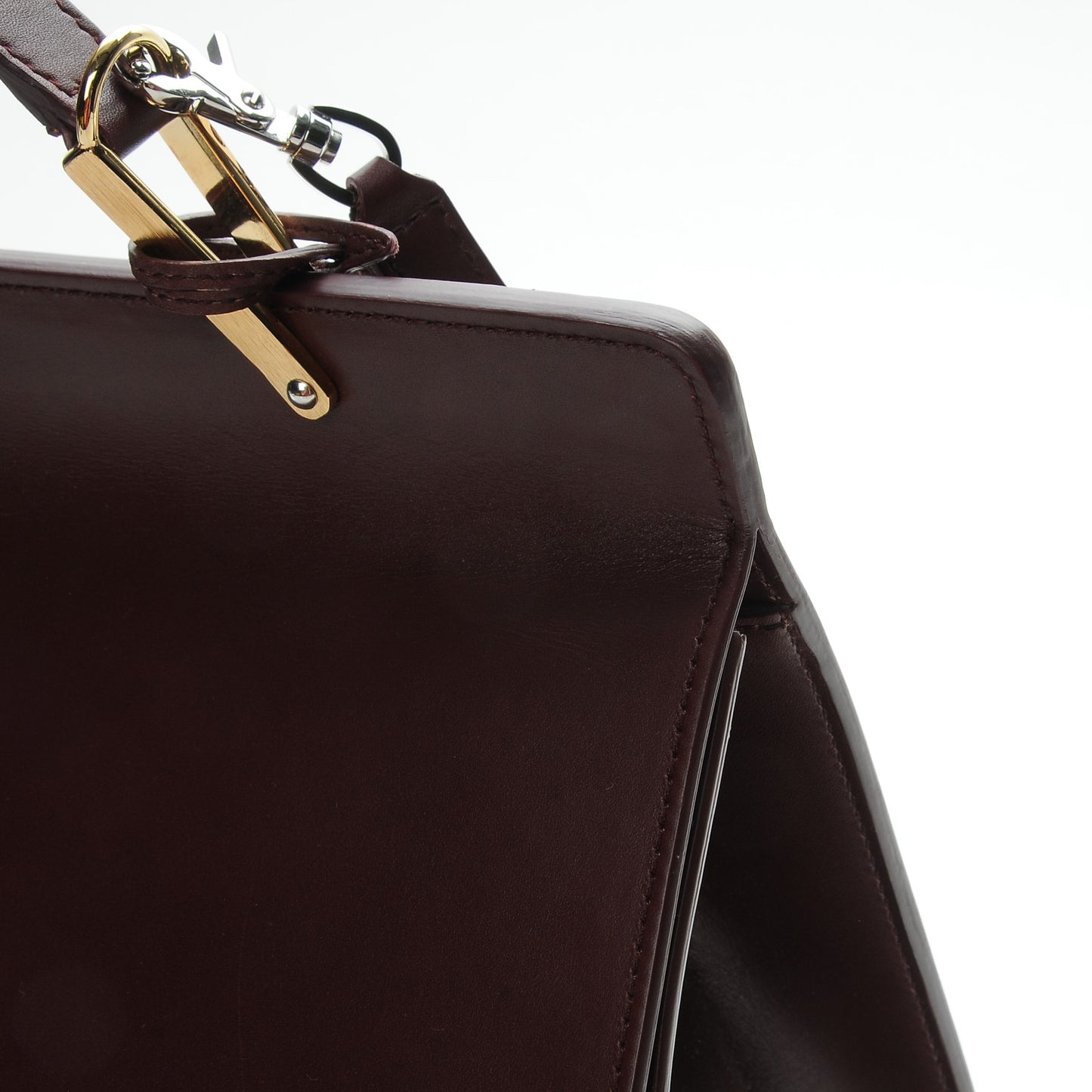 Smooth Calfskin Le Dix M Cartable Shoulder Bag Aubergine