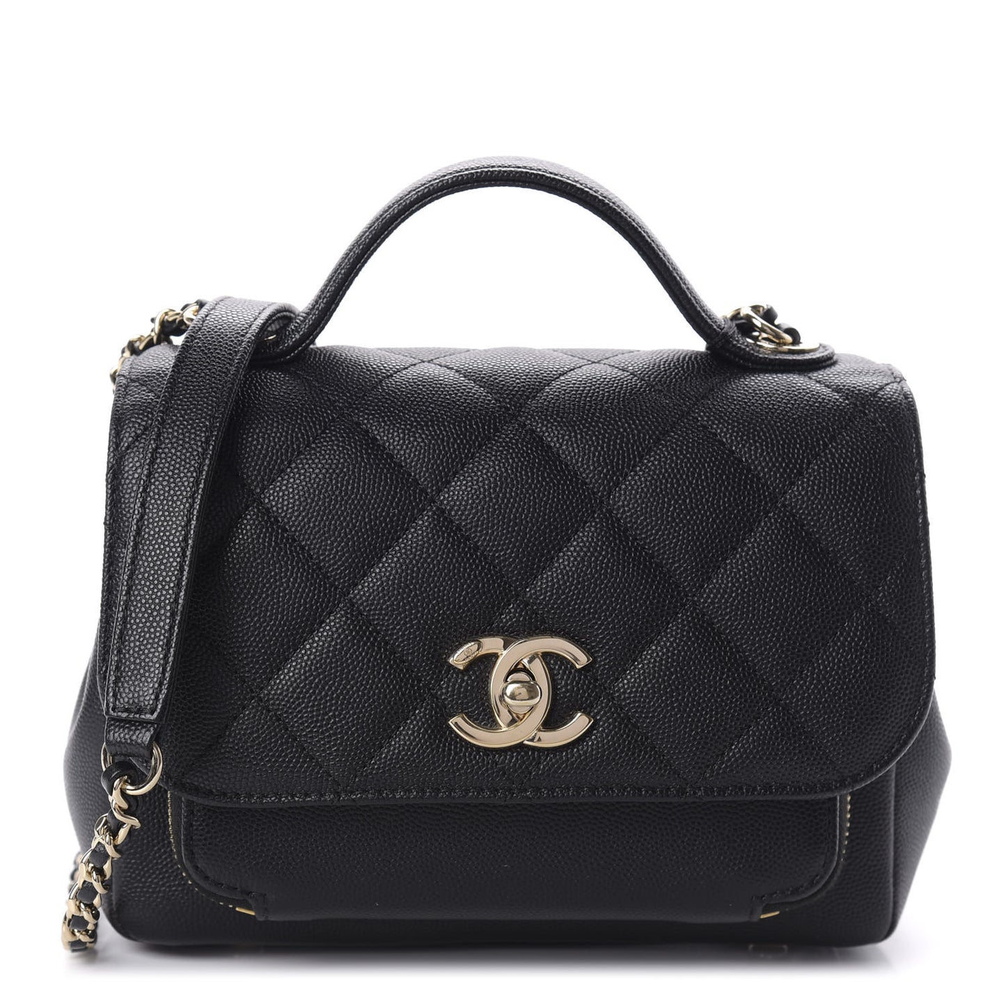 Caviar Quilted Small Business Affinity Flap Black