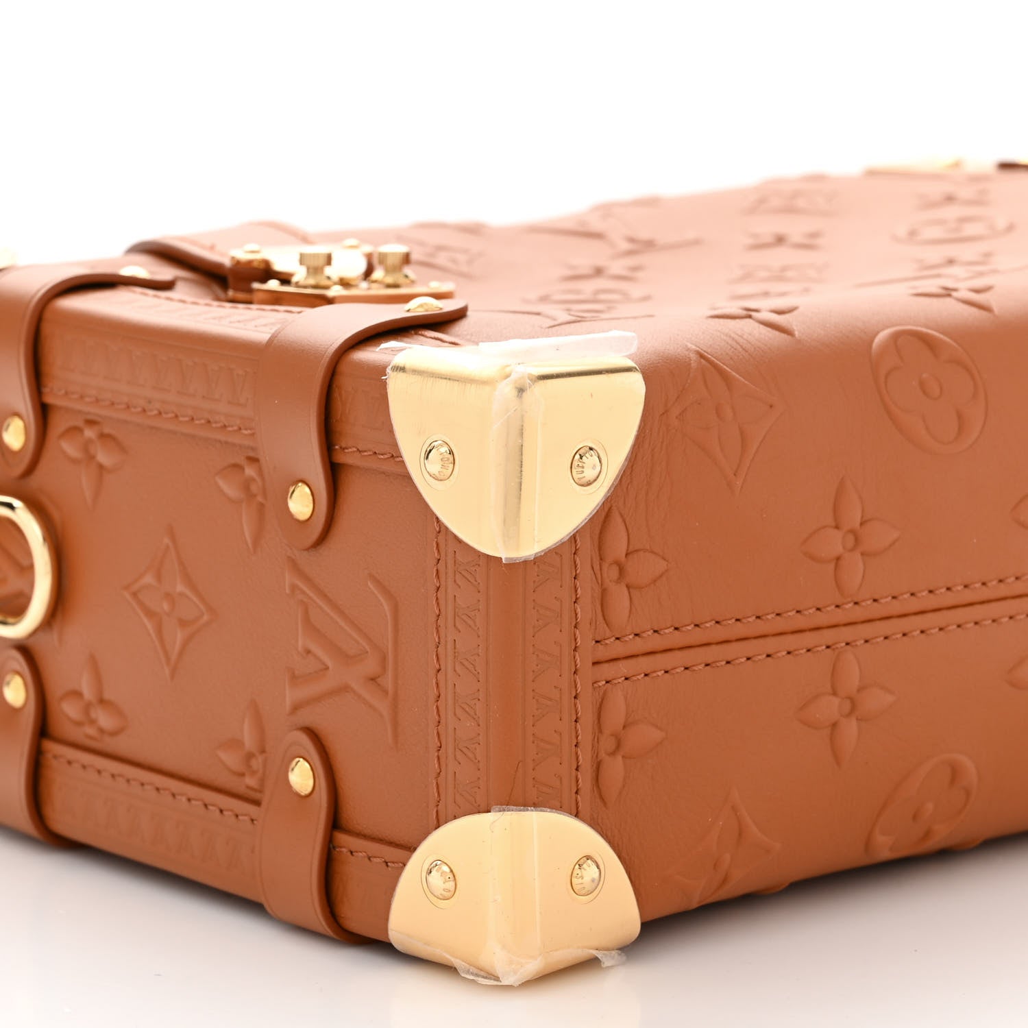 Louis Vuitton Calfskin Debossed Monogram Side Trunk Tan 8 of 9
