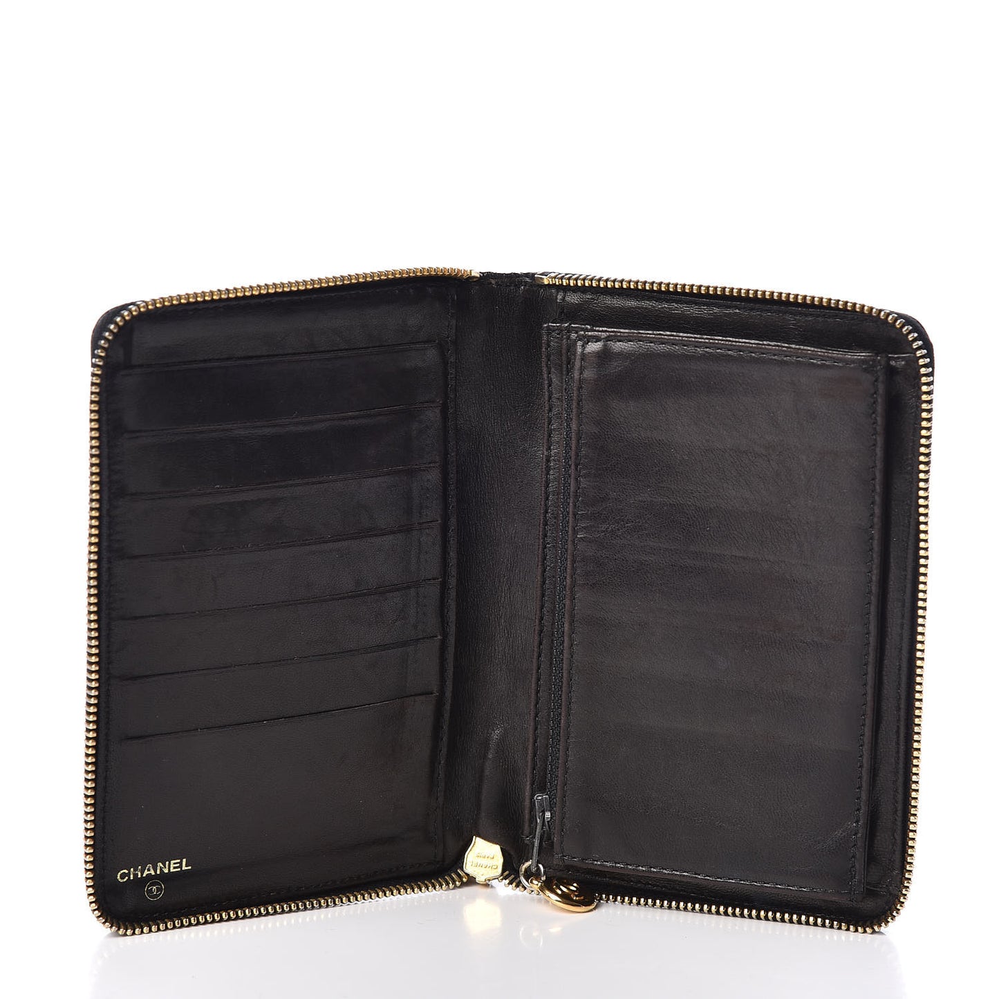 Patent CC Zip Around Wallet Black