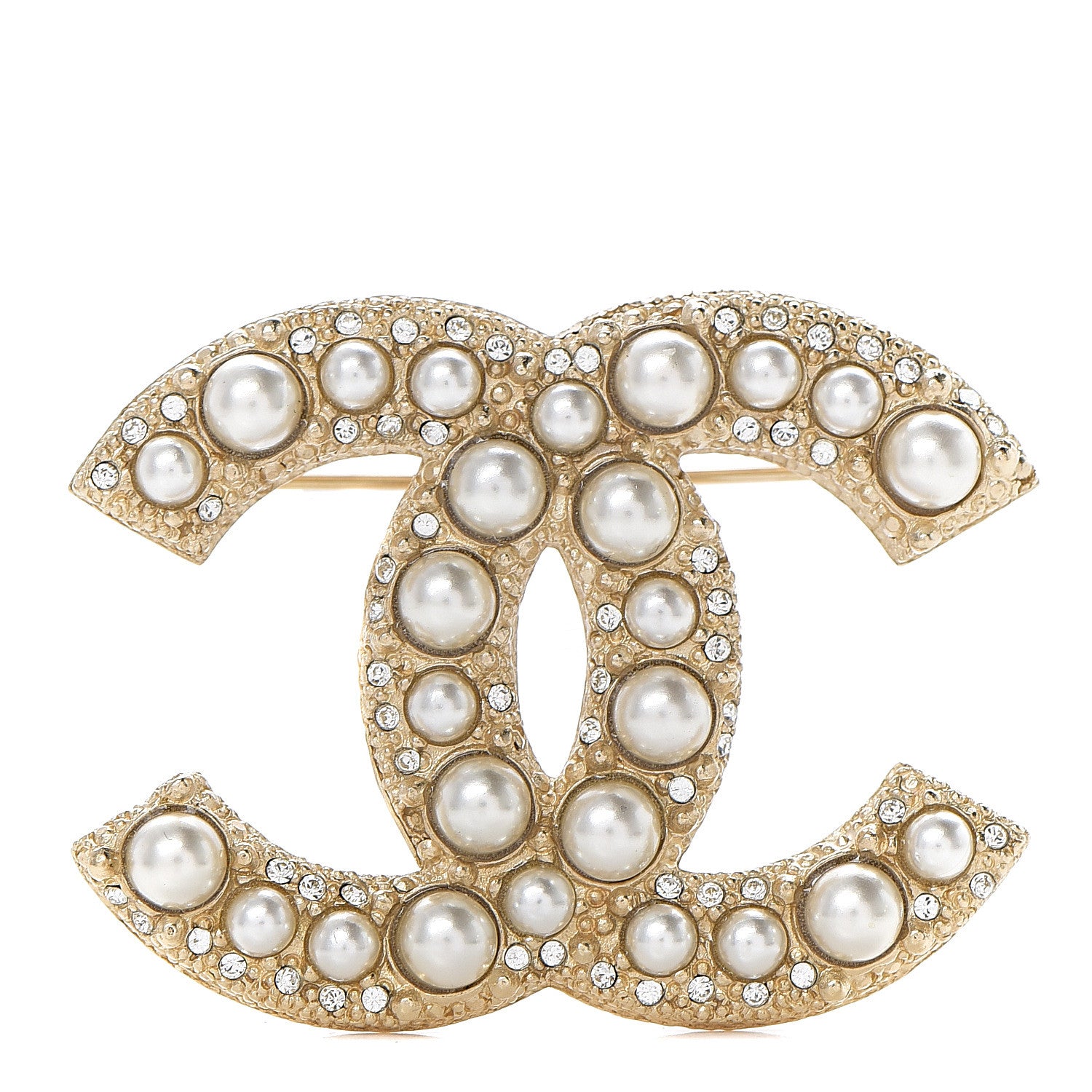 Chanel Pearl CC Brooch Gold 1 of 3