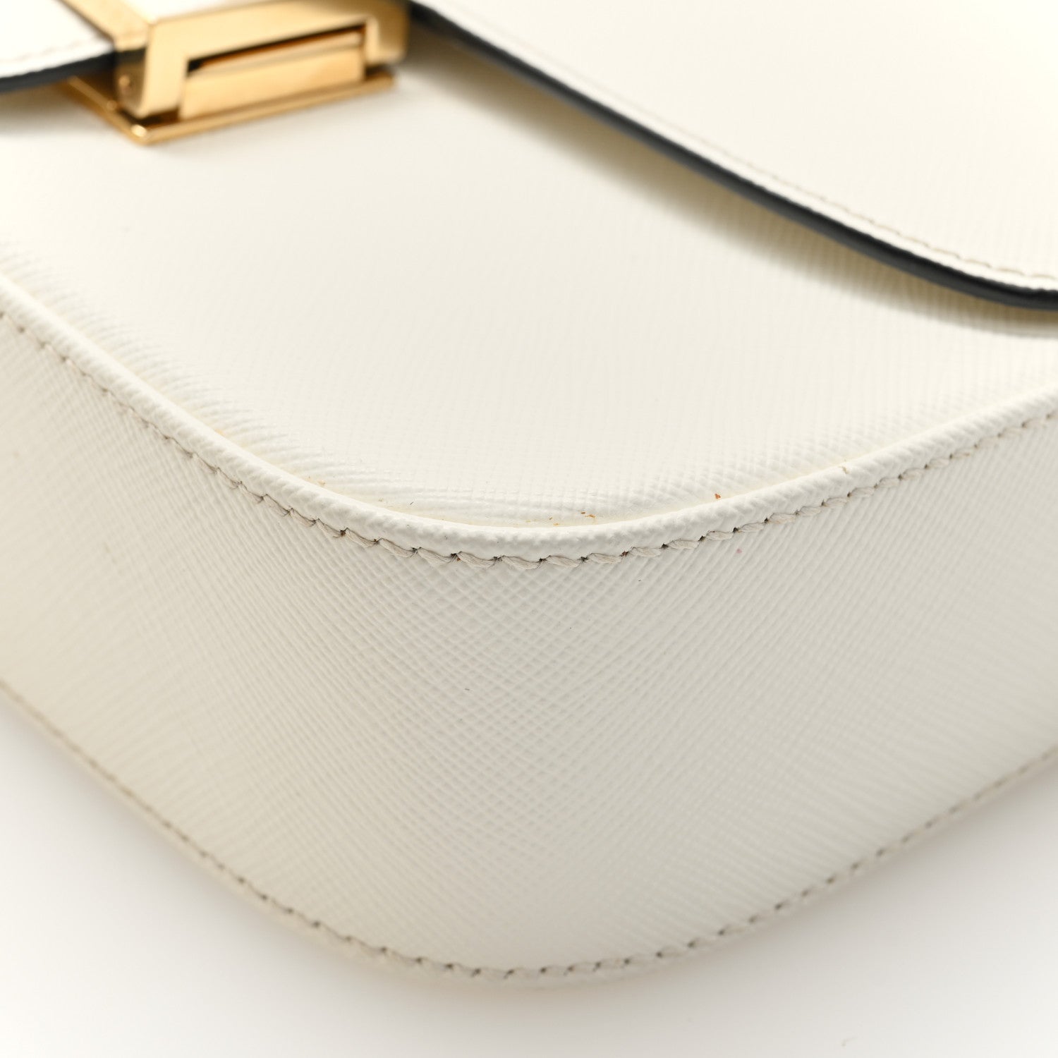 Prada Saffiano Lux Embleme Flap Shoulder Bag White 1766519