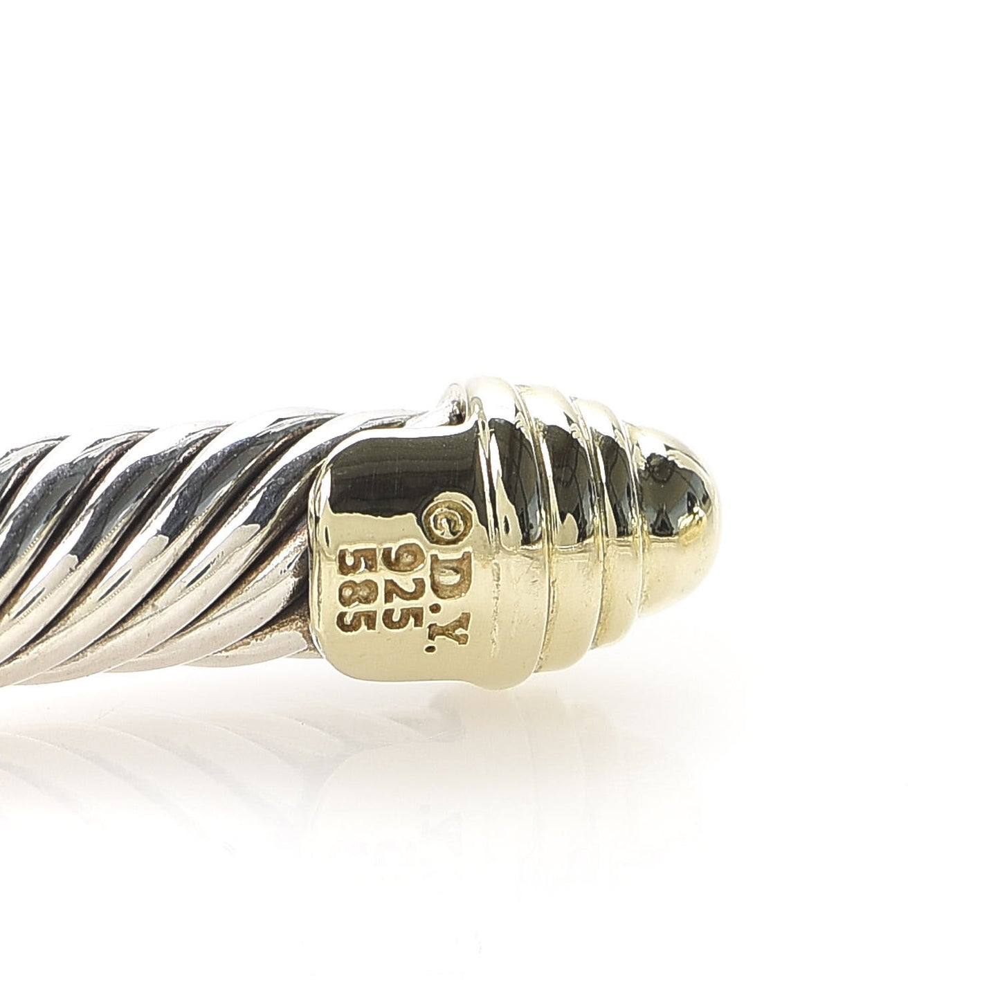 Sterling Silver 14K Yellow Gold 5mm Cable Classics Bracelet