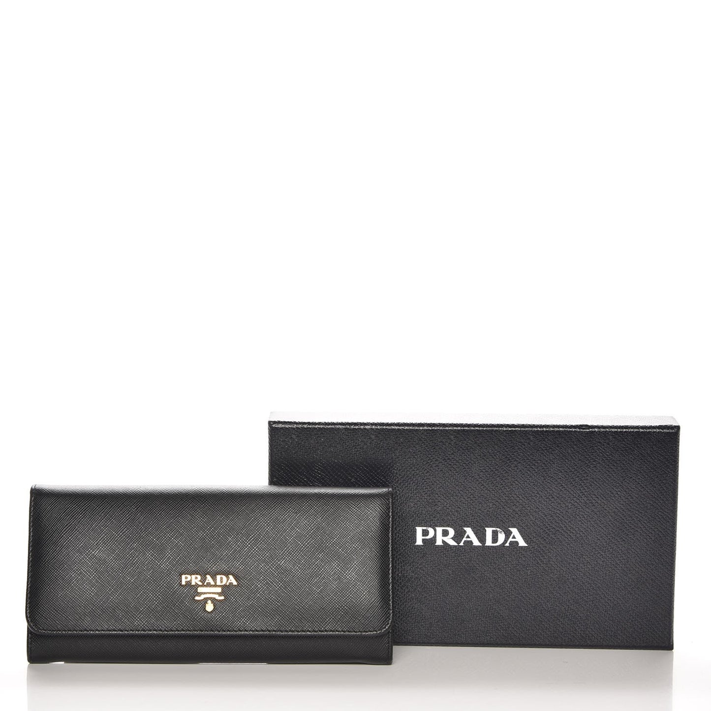 Saffiano Metal Continental Flap Wallet Nero Black