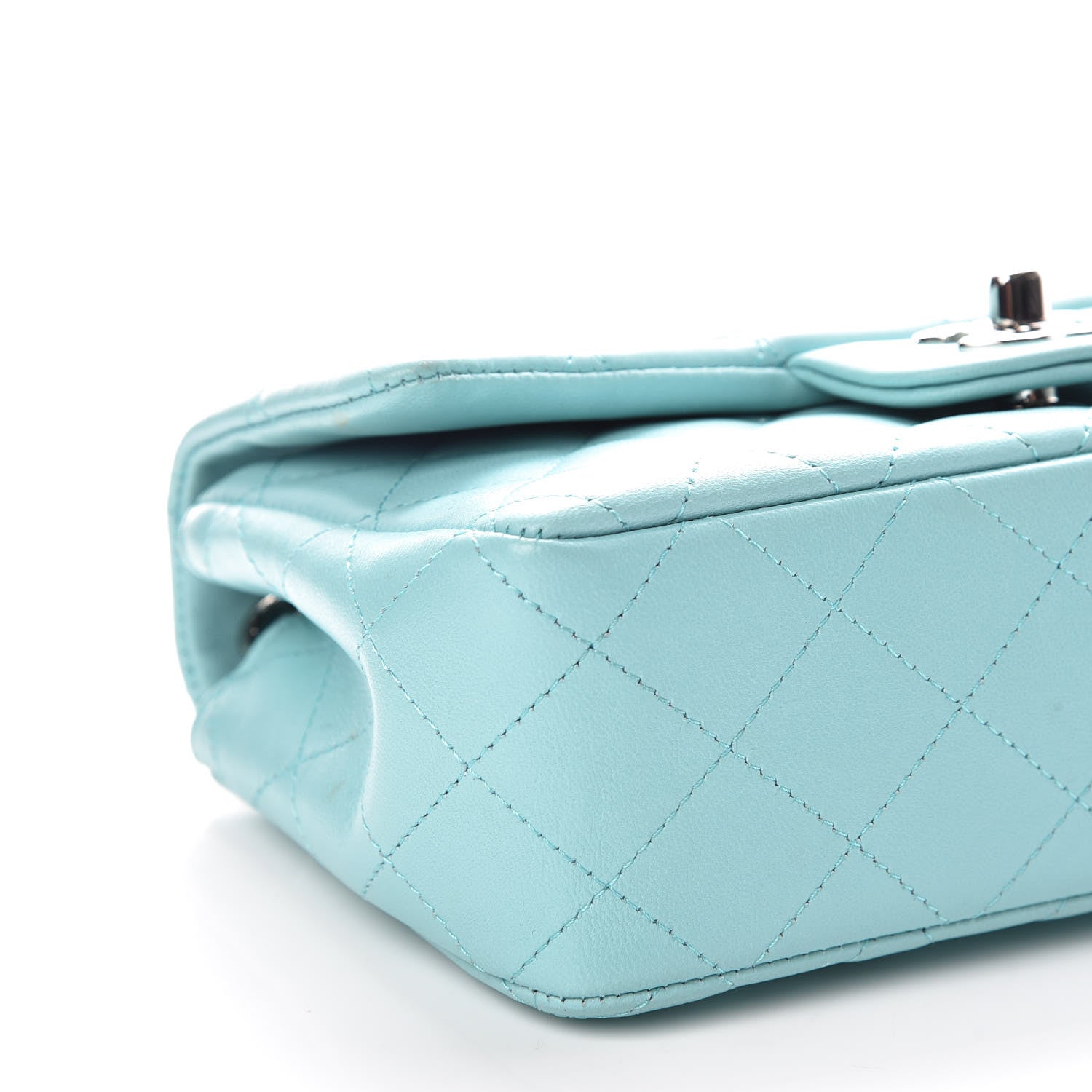 Chanel Lambskin Quilted Mini Rectangular Flap Light Blue 5 of 11
