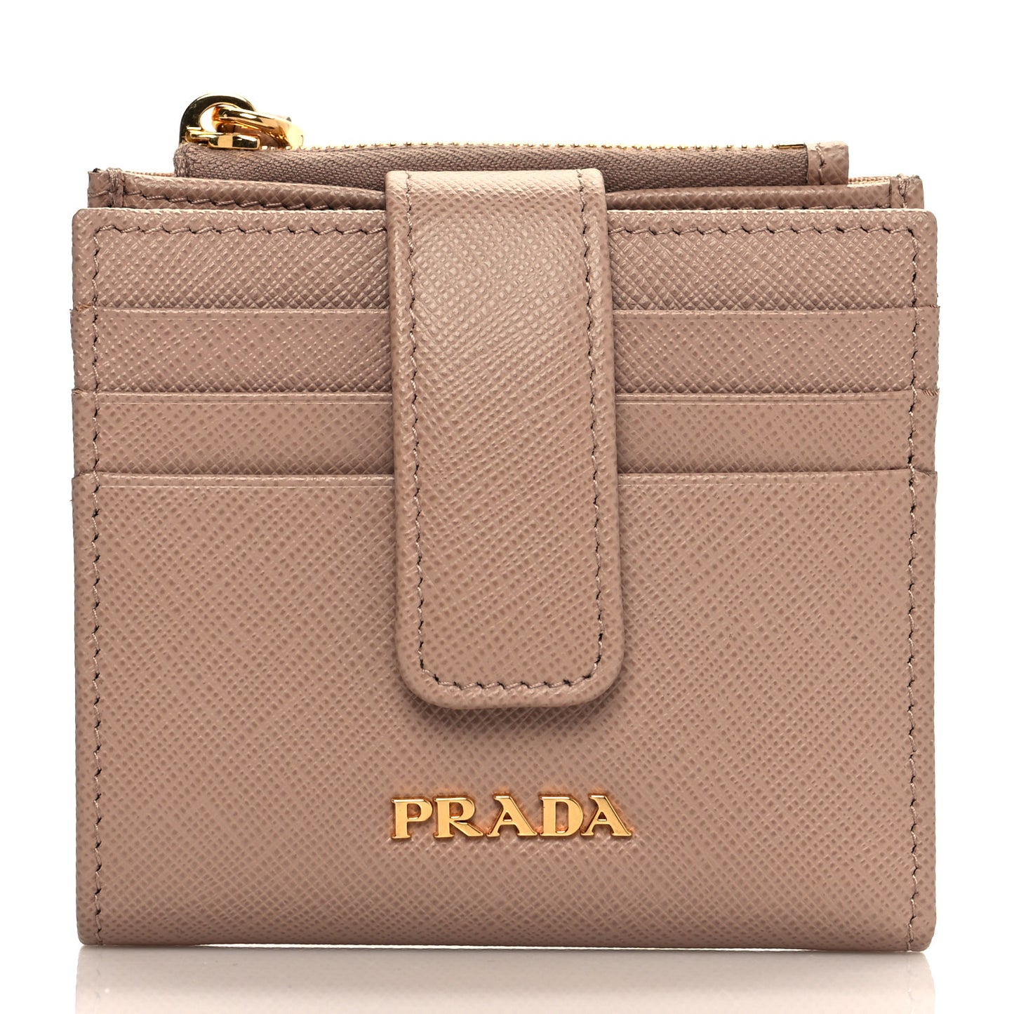 Saffiano Metal Card Holder Compact Wallet Cipria