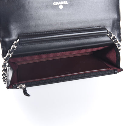 Chanel Lambskin Quilted Wallet On Chain WOC Black 5 of 9