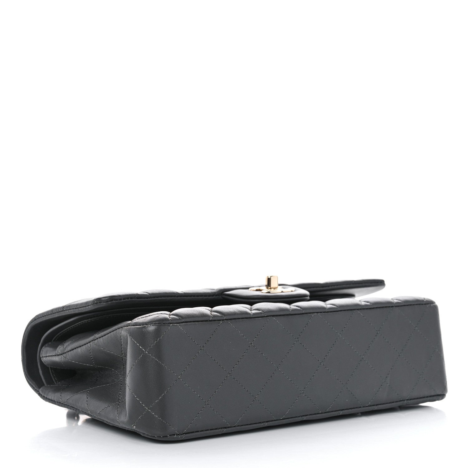 Chanel Lambskin Quilted Medium Double Flap Dark Grey 4 of 11