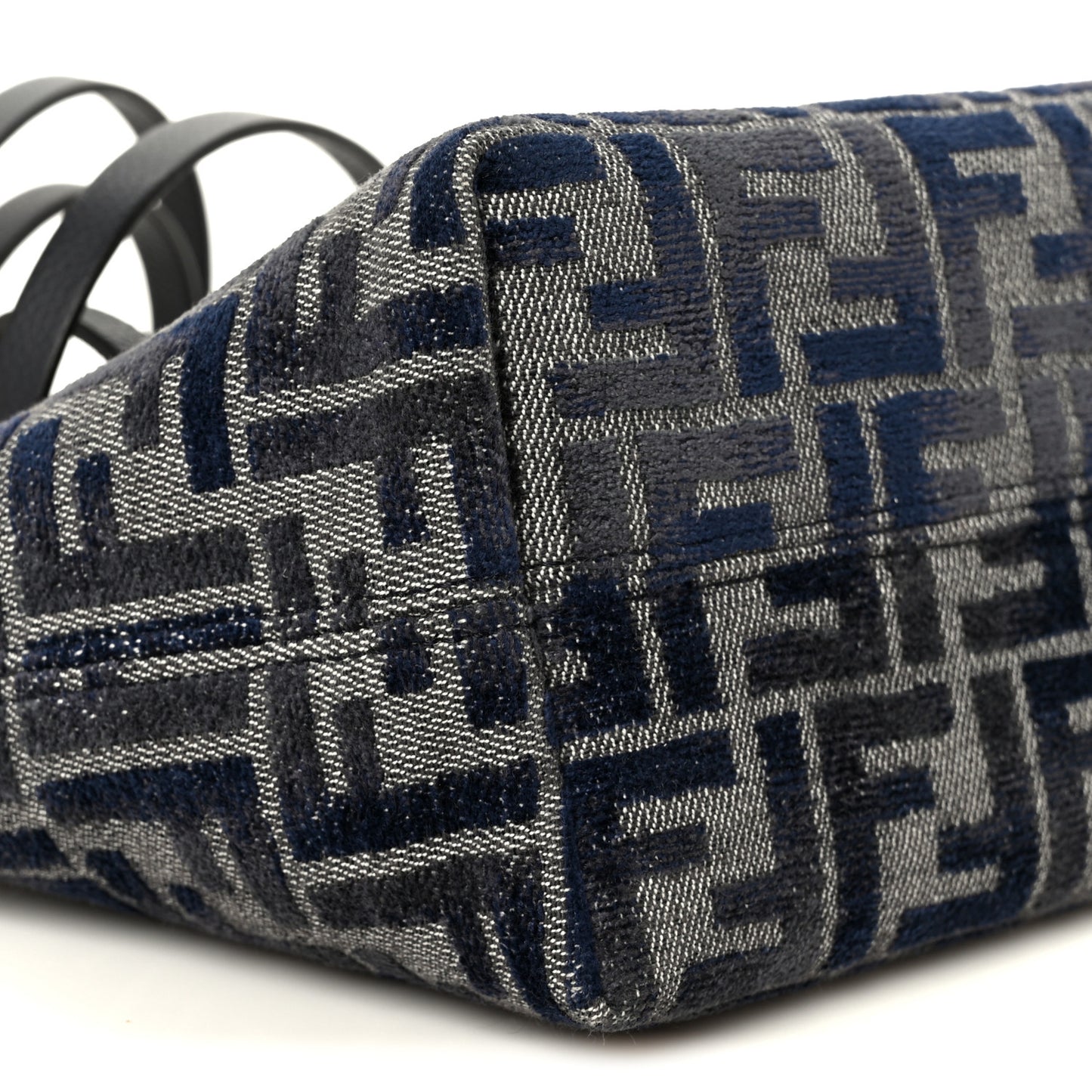 Chenille Vitello Santa Barbara FF Mini Roll Tote Navy