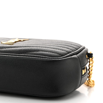 Saint Laurent Grain De Poudre Matelasse Monogram Mini Lou Camera Bag Black 10 of 10