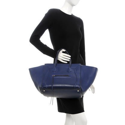 Celine Supple Calfskin Medium Phantom Luggage Indigo 2 of 24