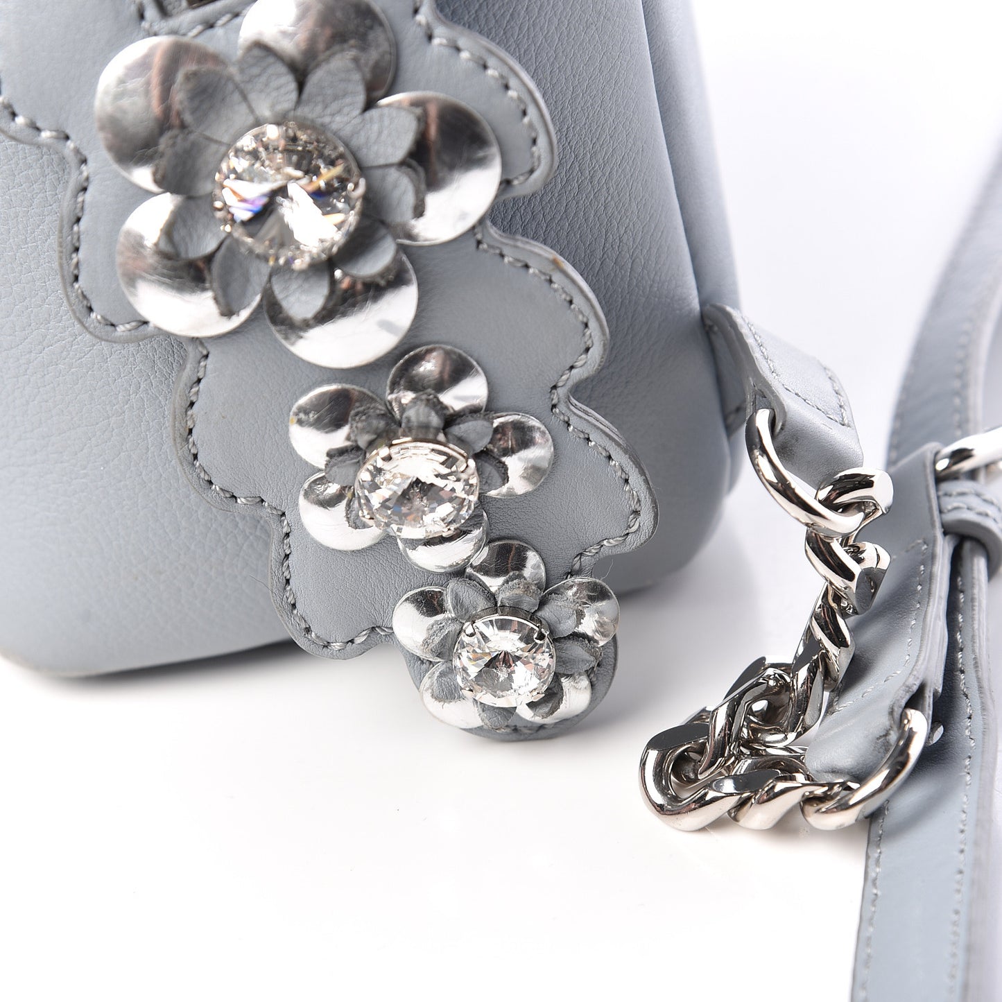 Vitello Dolce Crystal Flowerland Croc Tail Mini Backpack Grey