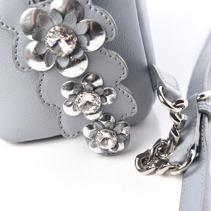 Fendi Vitello Dolce Crystal Flowerland Croc Tail Mini Backpack Grey 18 of 20