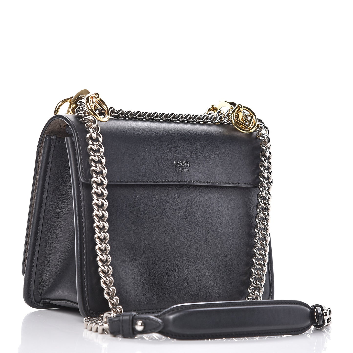 Vitello Century Opaco F is Fendi Small Kan I Shoulder Bag Black