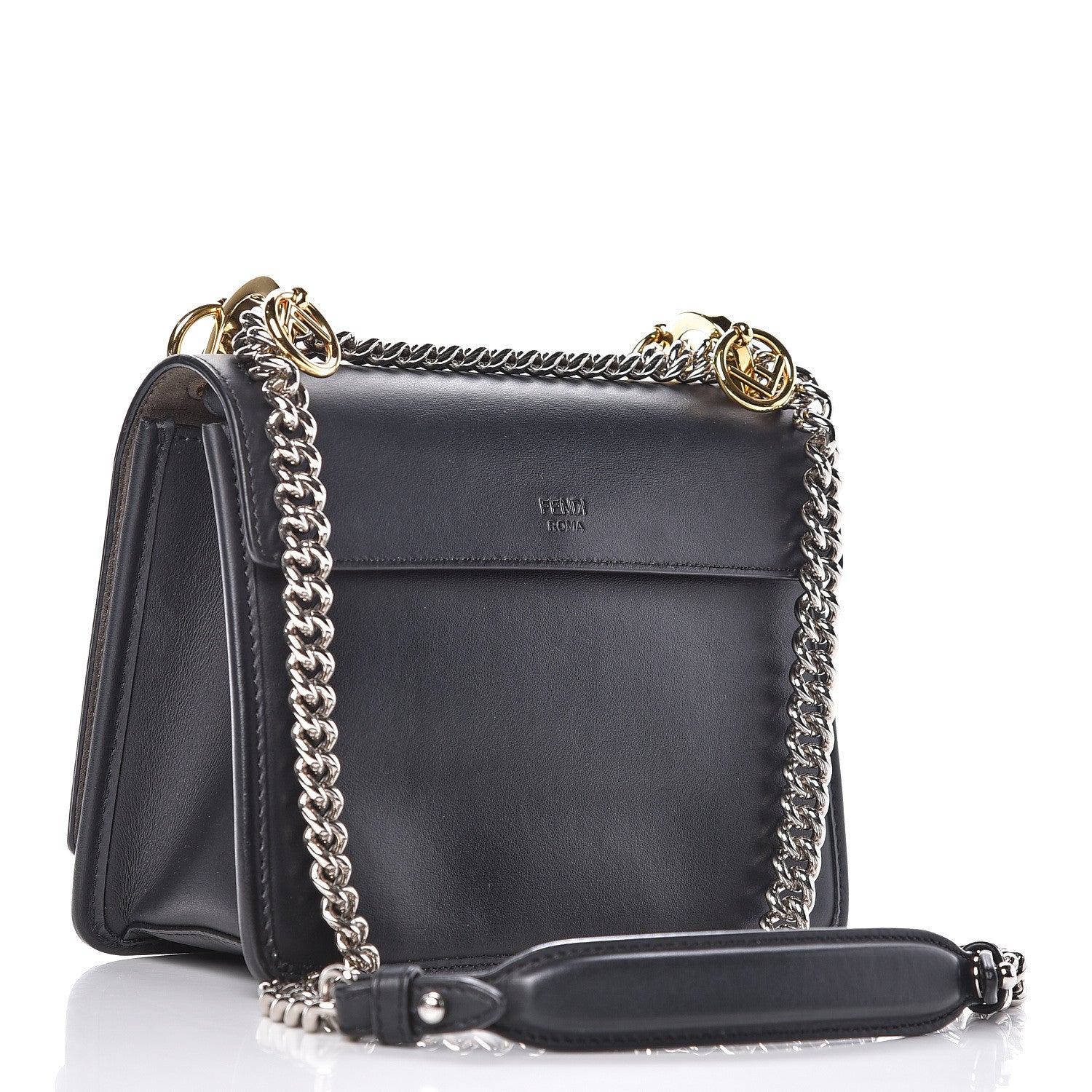 Fendi Vitello Century Opaco F is Fendi Small Kan I Shoulder Bag Black 3 of 10