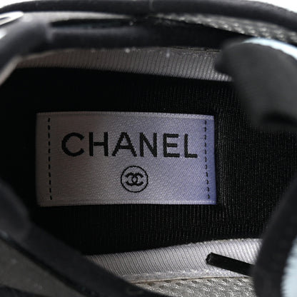 Chanel Suede Calfskin Nylon Grosgrain CC Sneakers 38.5 Light Blue 8 of 10