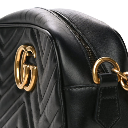 Gucci Calfskin Matelasse Small GG Marmont Chain Shoulder Bag Black 12 of 12