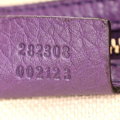 Gucci Pebbled Calfskin Large Soho Shoulder Bag Shine Purple 7 of 11