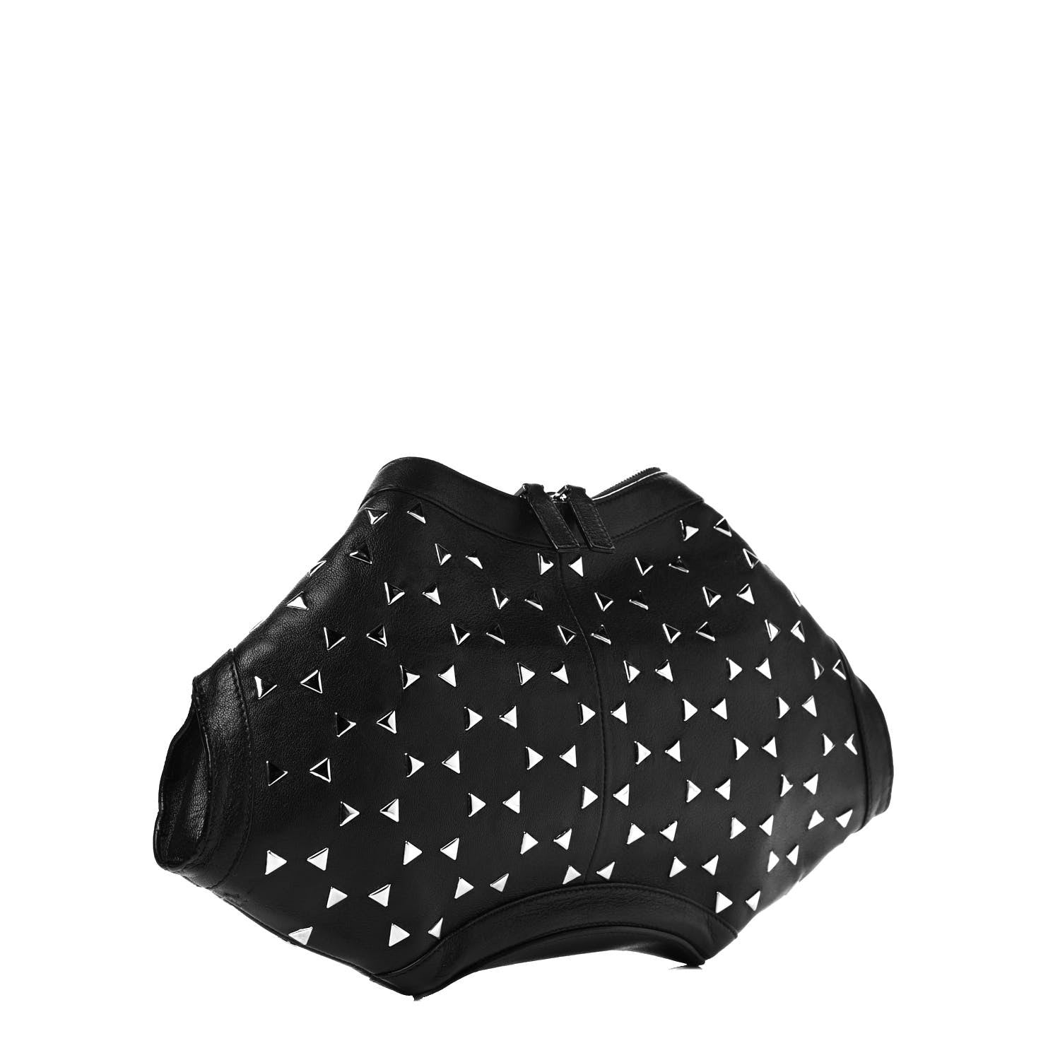 Alexander McQueen Calfskin Studded De Manta Clutch Black 4 of 10