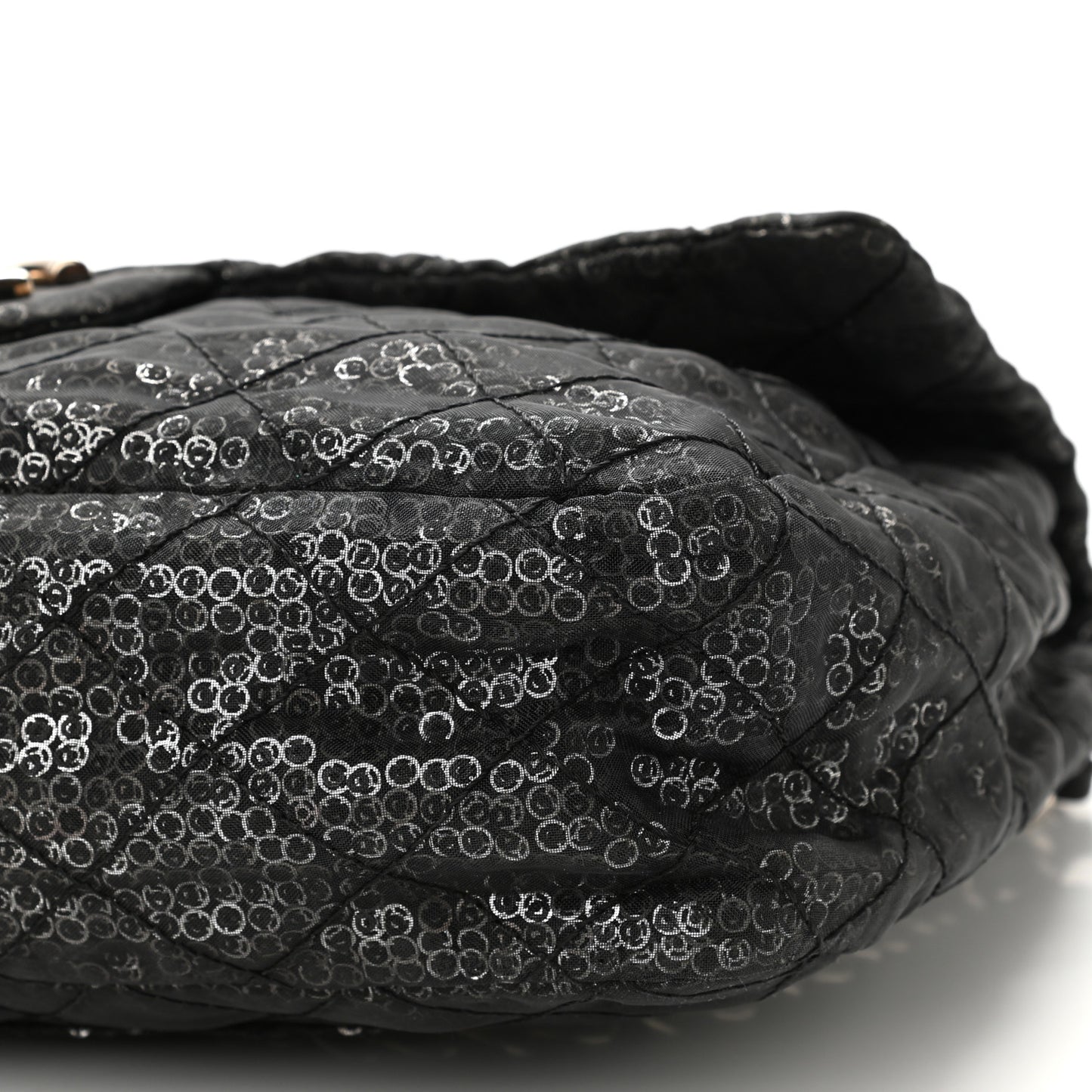 Hidden Sequin Maxi Flap Black