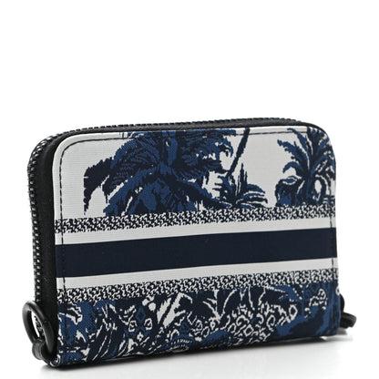 Christian Dior Technical Fabric Embroidered Toile De Jouy DiorTravel Detachable Card Holder Blue 3 of 8