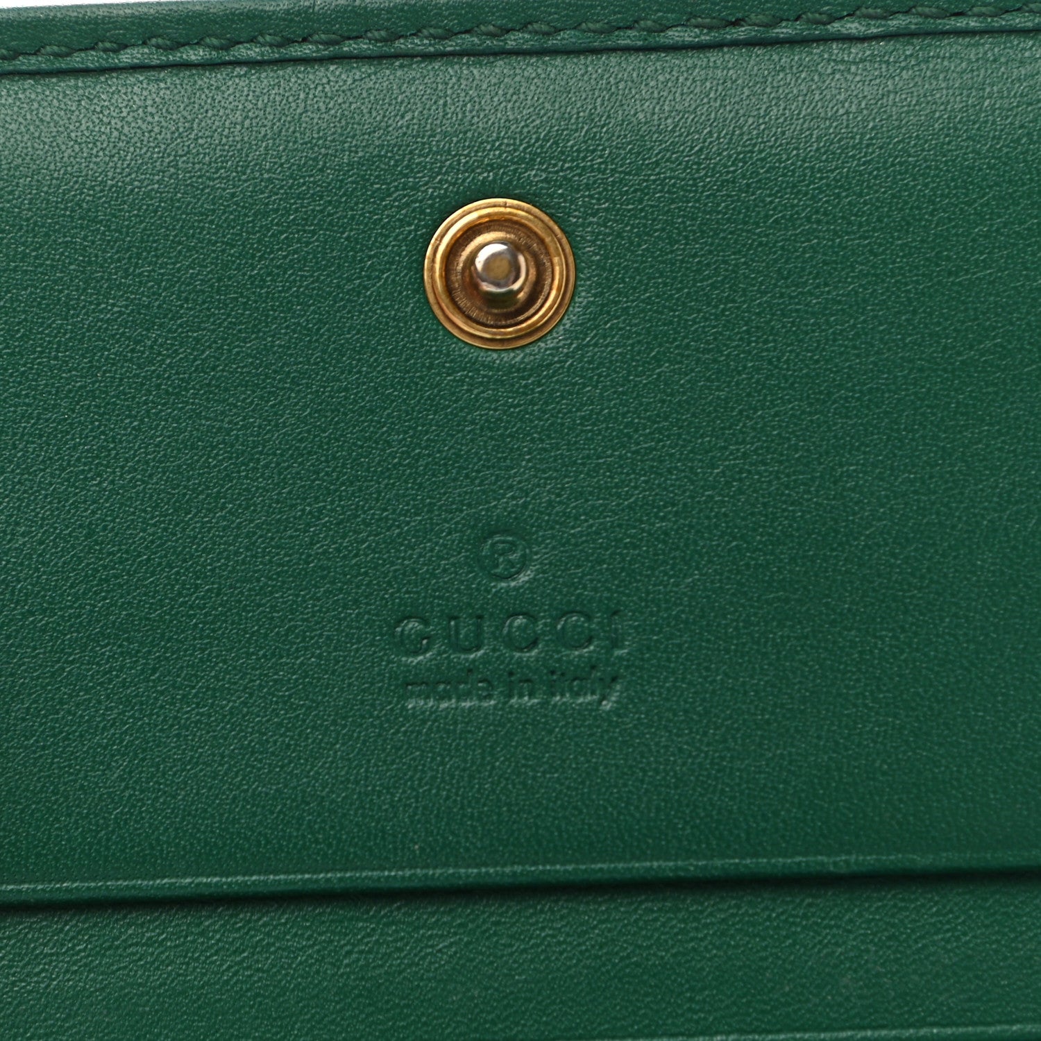 Gucci Calfskin Matelasse GG Marmont Card Case Wallet Emerald 6 of 8