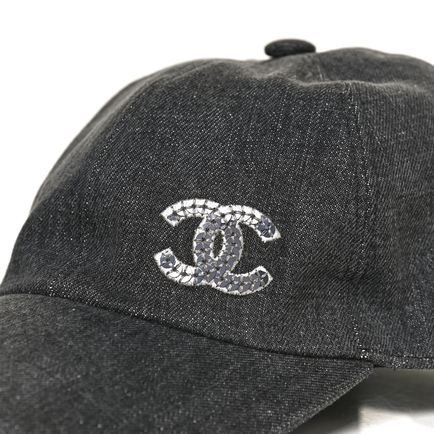 Chanel Cotton Sequin CC Cap Hat Black 8 of 8