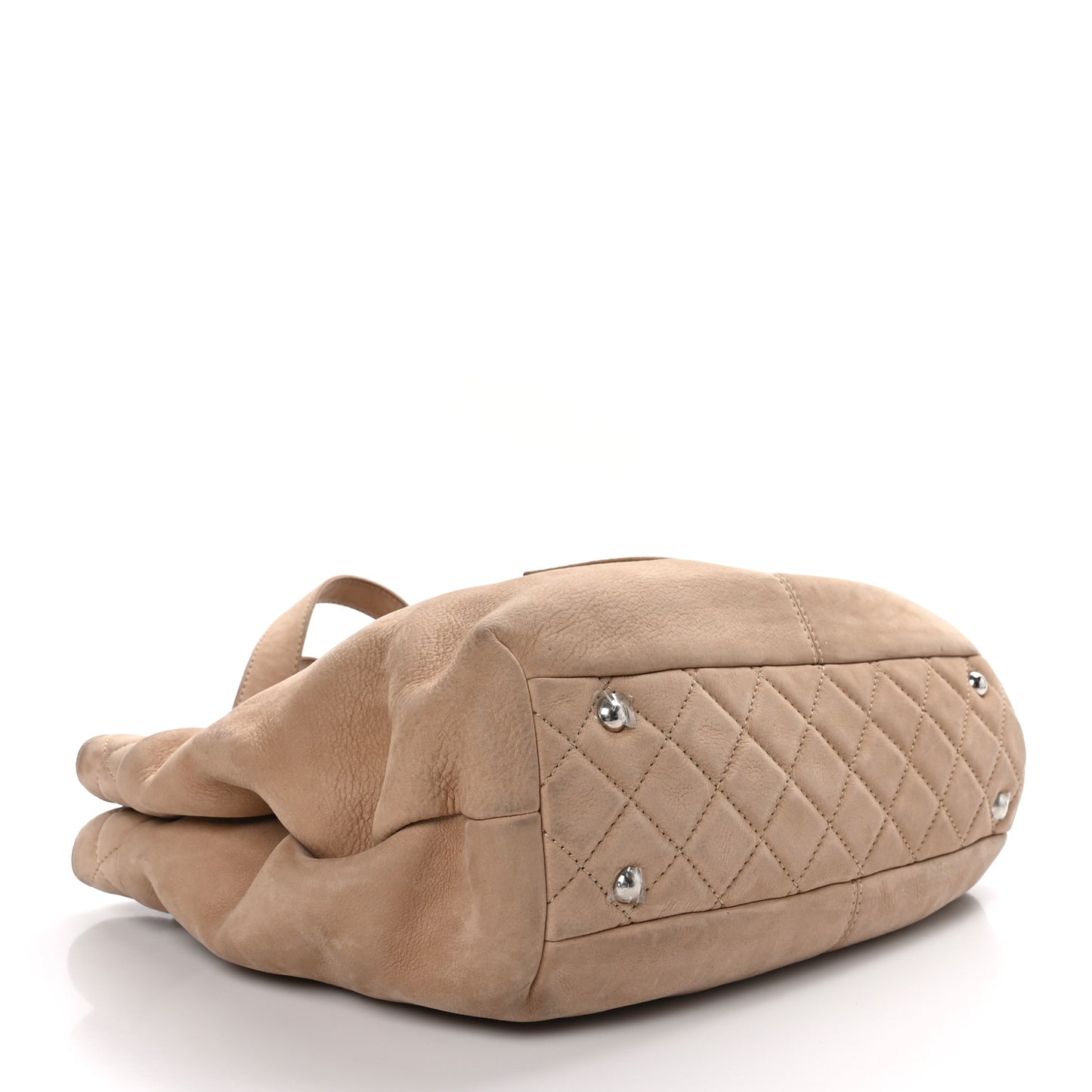 Suede Large Trianon Tote Beige