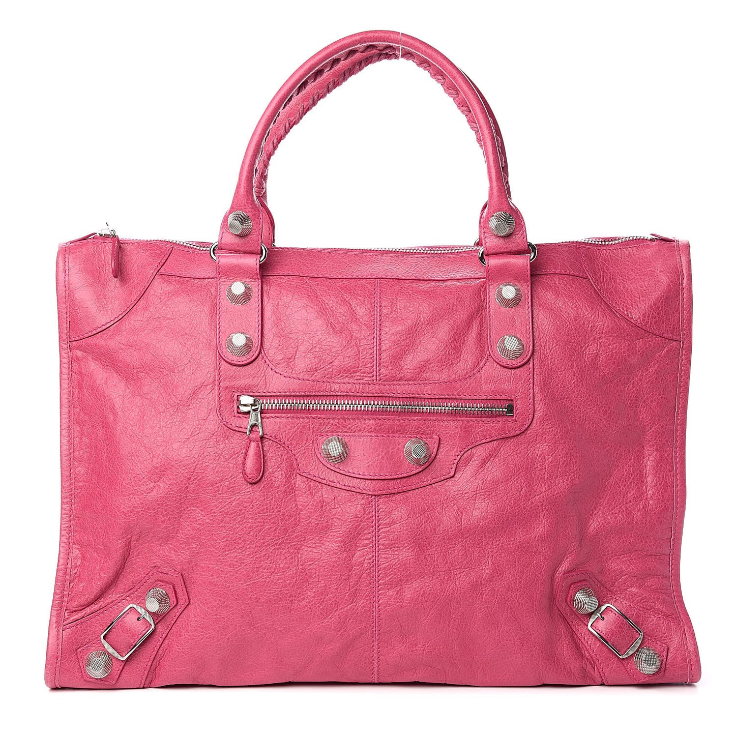 Agneau Giant 21 Silver Hardware Weekender Cyclamen Fucsia