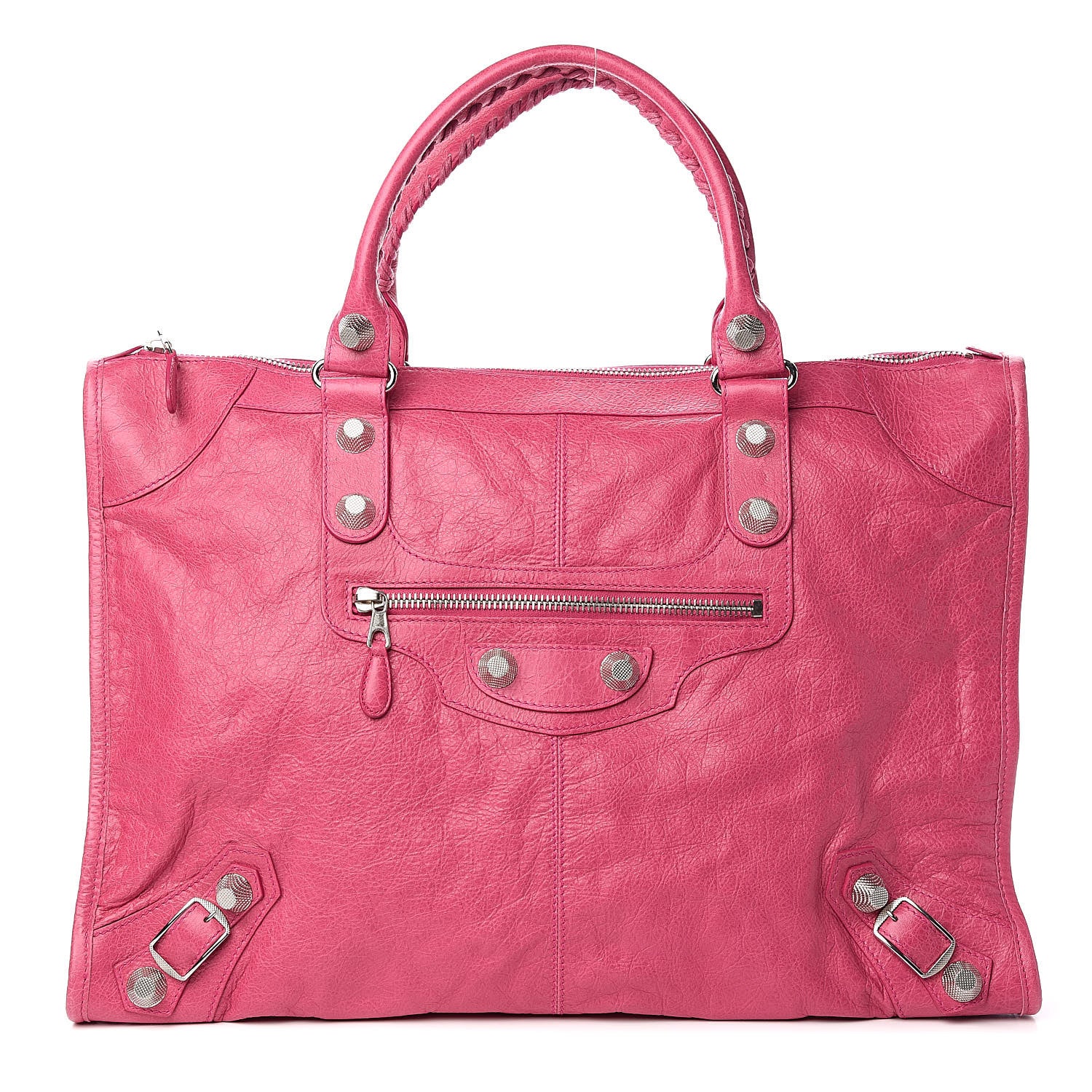 Balenciaga Agneau Giant 21 Silver Hardware Weekender Cyclamen Fucsia 1 of 12
