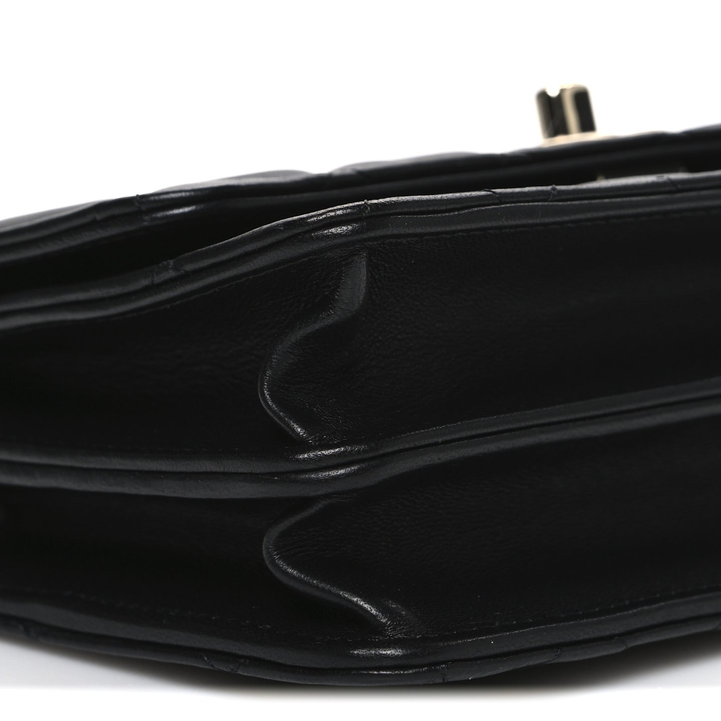 Lambskin Quilted Trendy CC Dual Handle Clutch With Chain Black