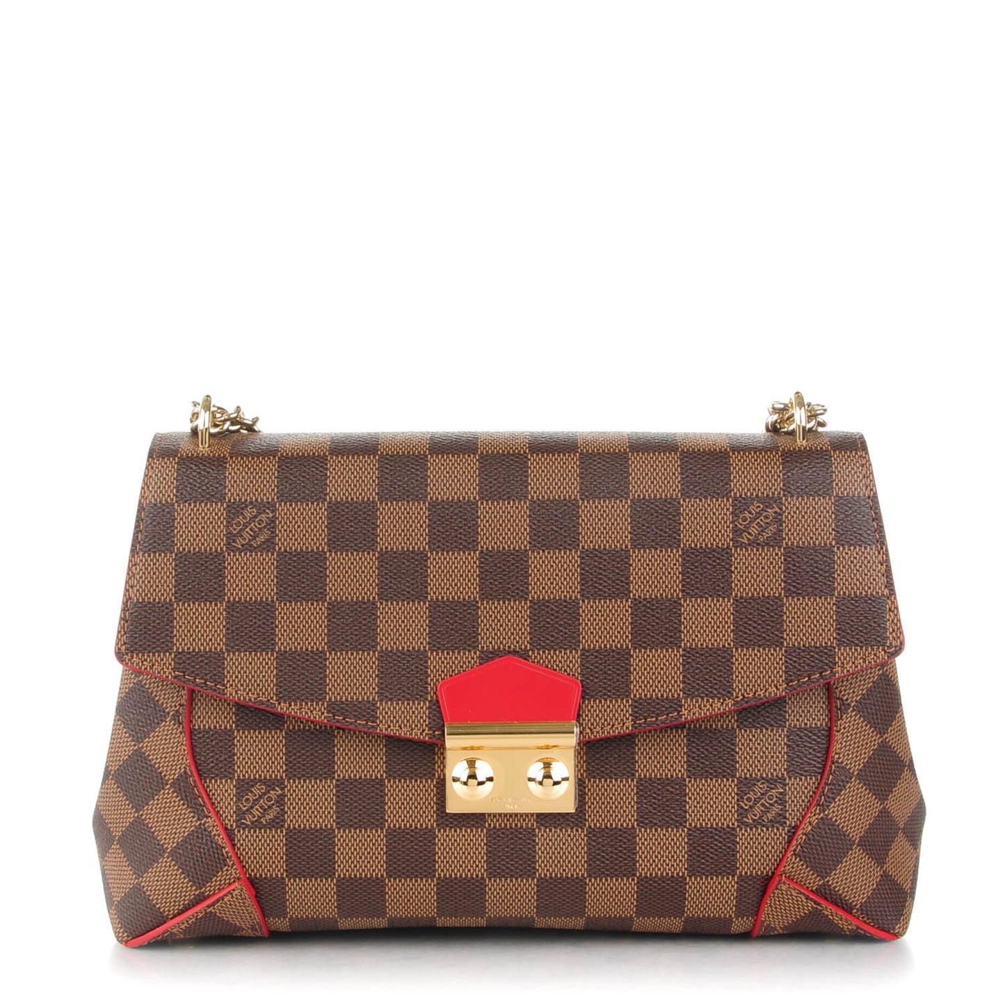 Damier Ebene Caissa Clutch Cherry