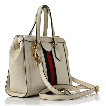 Gucci Textured Calfskin Web Small Ophidia Tote Bag Mystic White 3 of 11