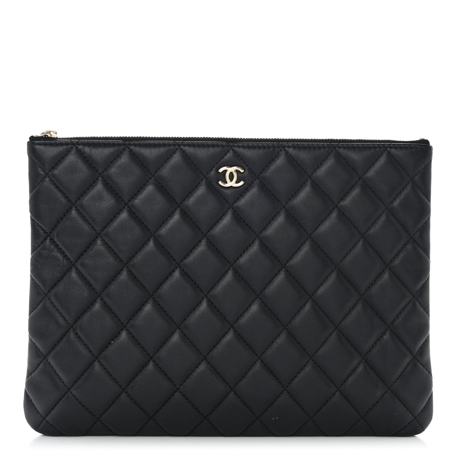Chanel Lambskin Quilted Medium Cosmetic Case Black 1 of 8