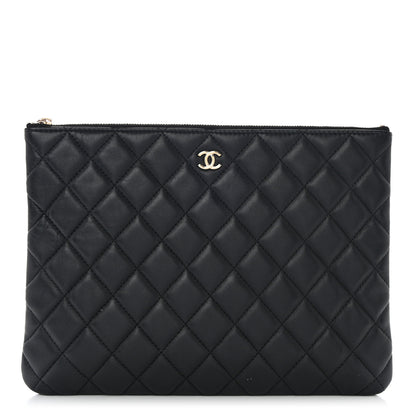 Chanel Lambskin Quilted Medium Cosmetic Case Black 1 of 8