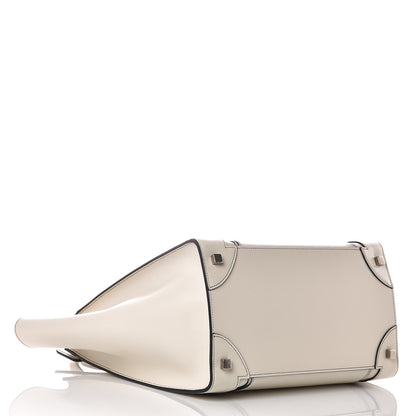 Celine Satin Calfskin Mini Debossed Luggage White 4 of 16