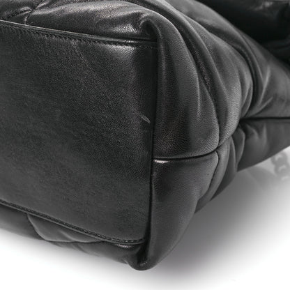 Saint Laurent Lambskin Quilted Monogram Monochrome Medium Loulou Puffer Chain Satchel Black 10 of 10