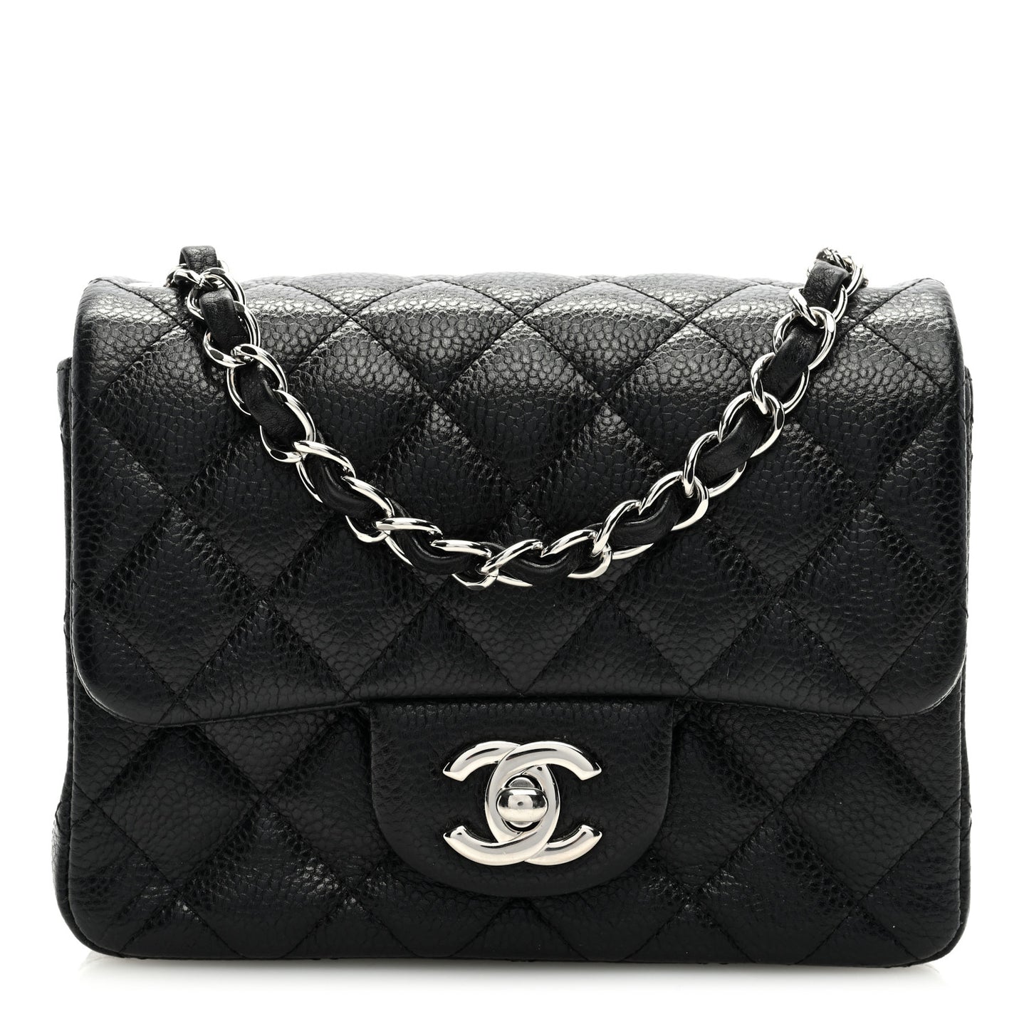 Caviar Quilted Mini Square Flap Black