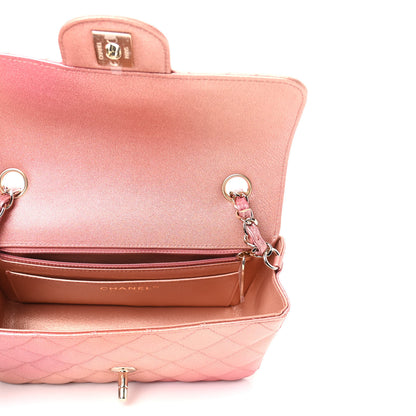 Chanel Metallic Lambskin Quilted Ombre Mini Rectangular Flap Pink 5 of 10