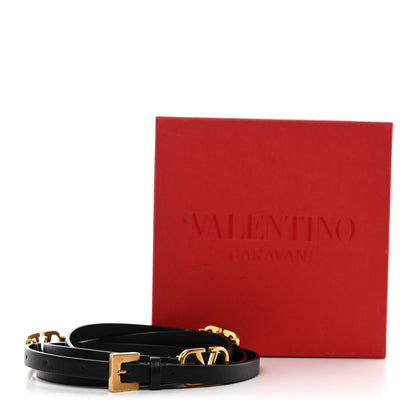 Valentino Garavani Calfskin VLogo Wrap 10mm Belt 75 30 Black 6 of 6