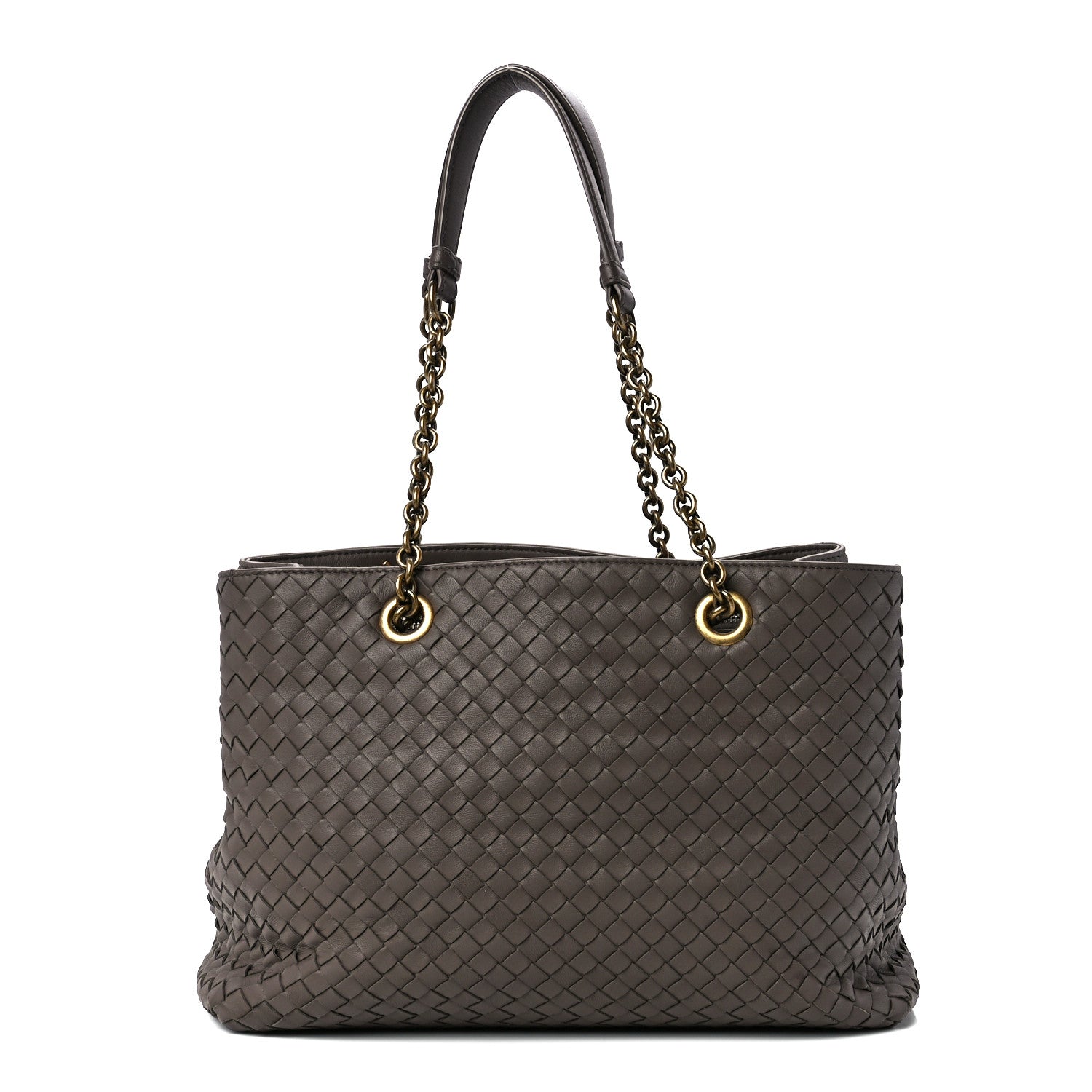 Bottega Veneta Nappa Intrecciato Large Classic Chain Strap Tote Brown 3 of 14