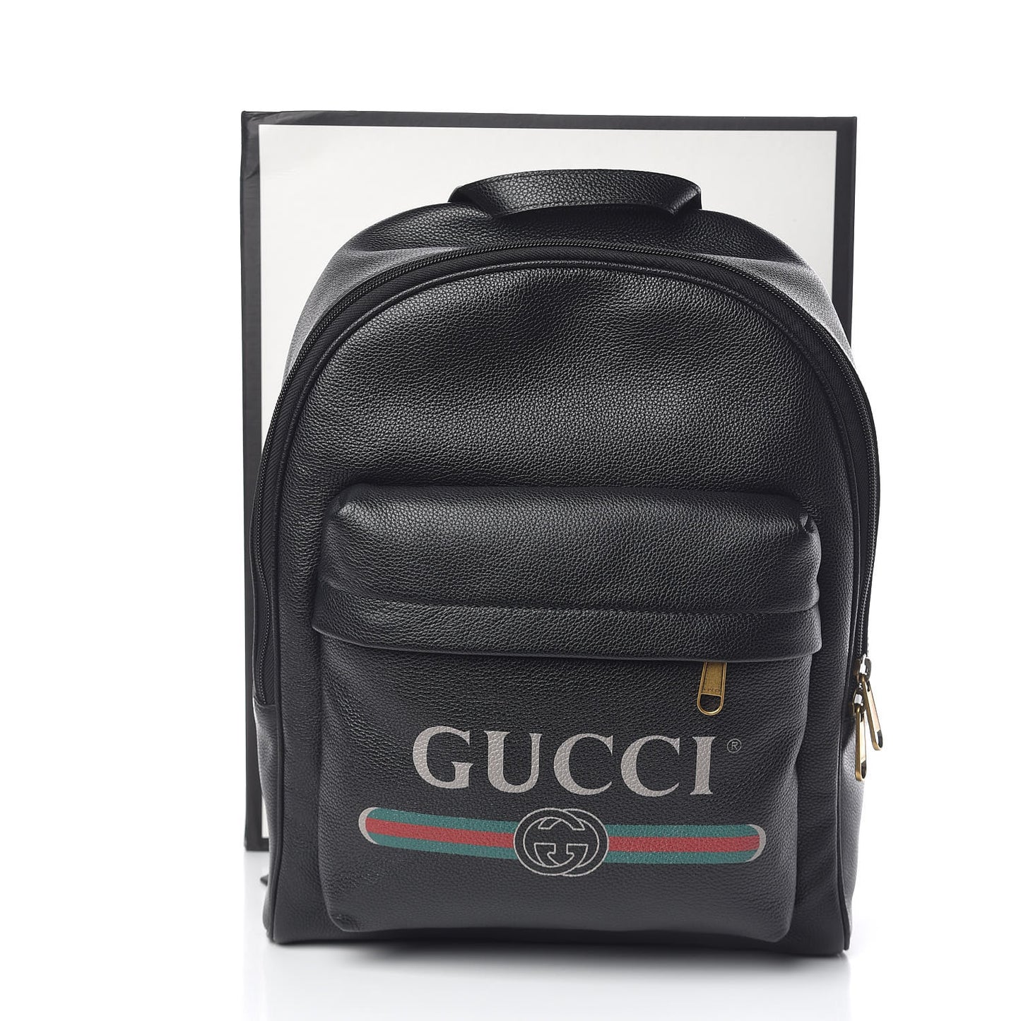 Calfskin Logo Day Backpack Black