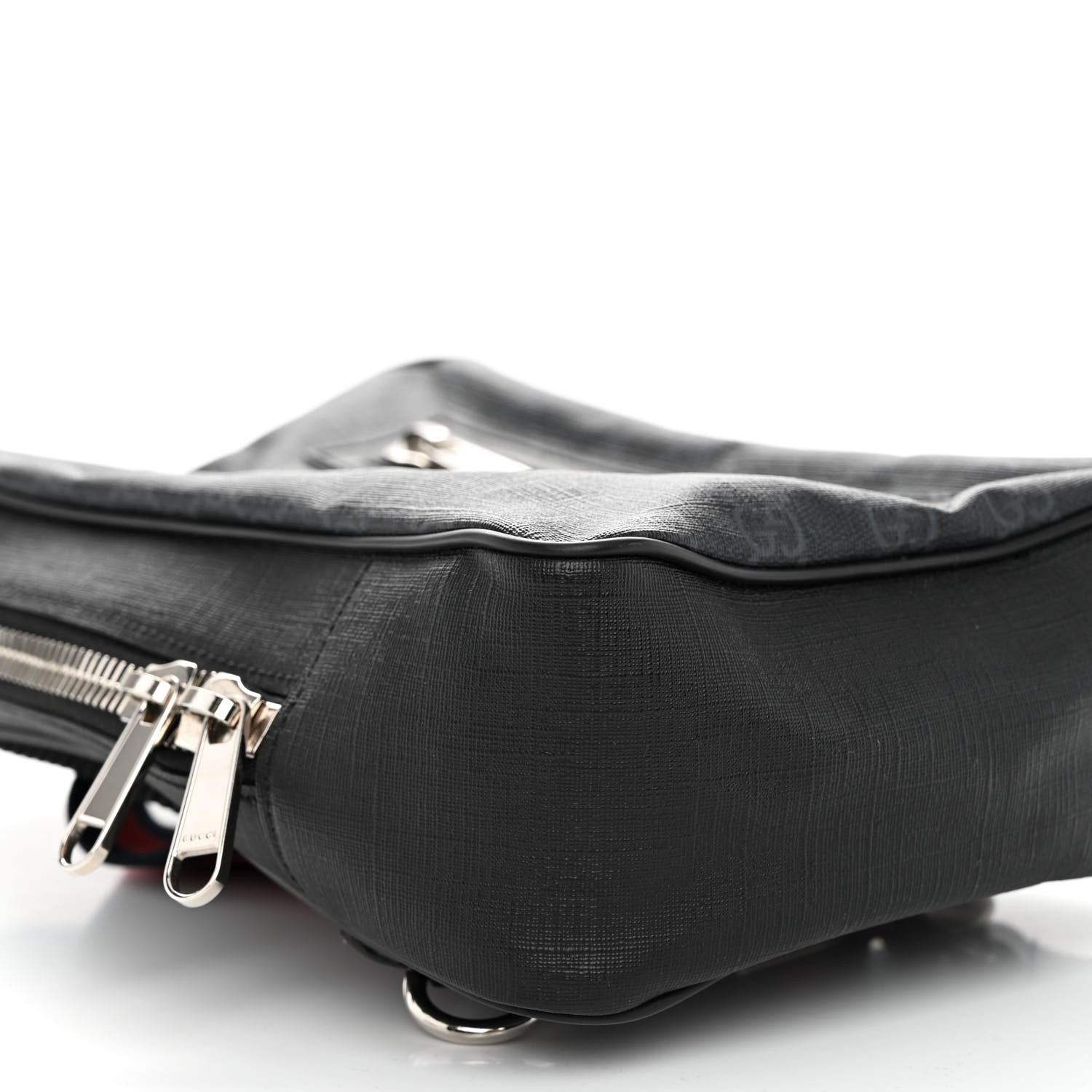 Gucci GG Supreme Monogram Web Belt Bag Black Grey 9 of 10