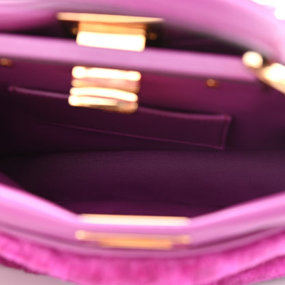 Fendi Shearling Nappa Macro FF 1974 Mini Peekaboo Iconic Satchel Bouganville Magenta Lilac 5 of 10