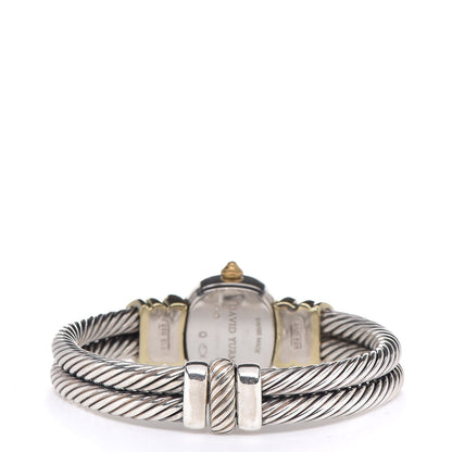 David Yurman Sterling Silver 14K Yellow Gold Mother of Pearl Garnet 21mm Classic Cable Quartz Watch 4 of 8