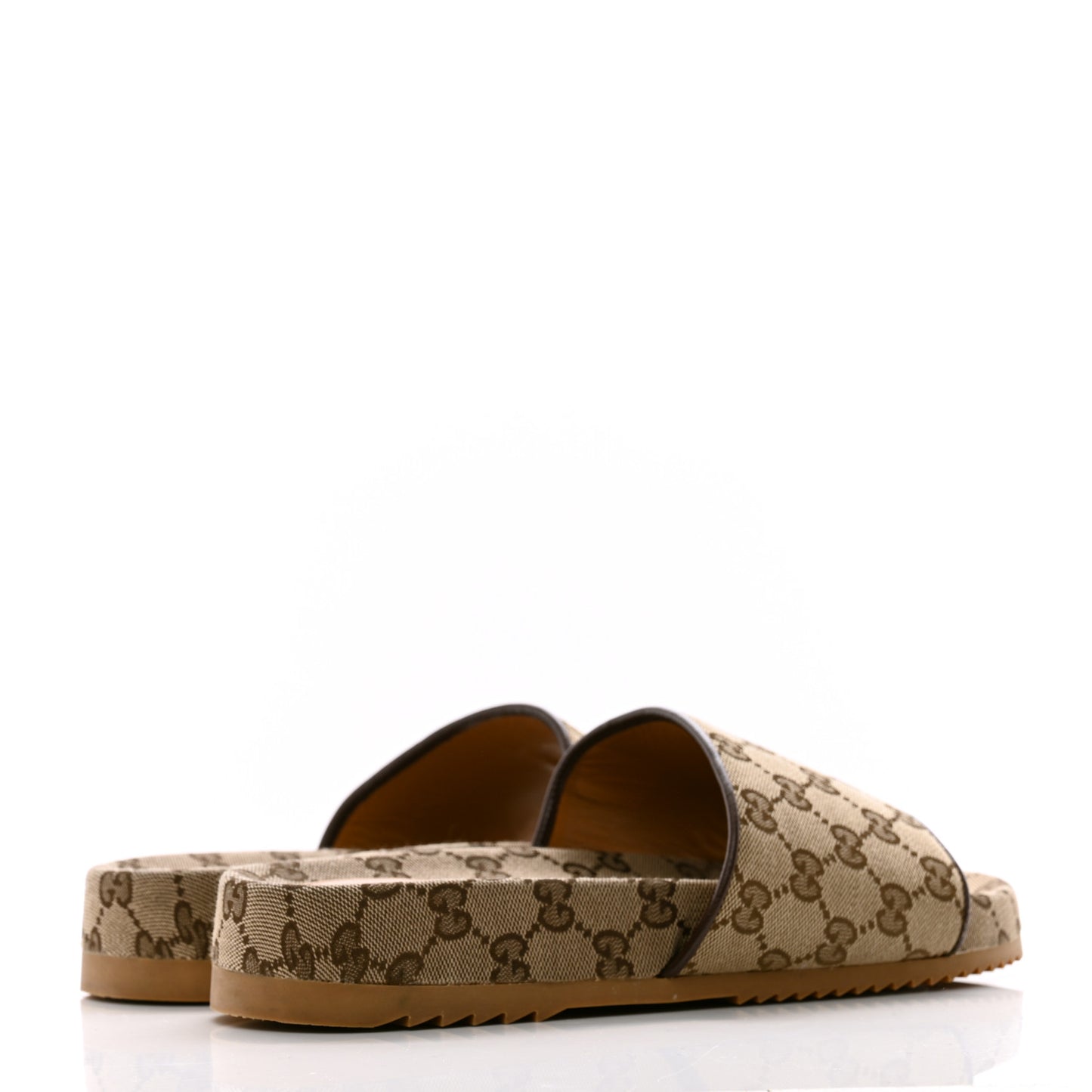 Canvas GG Monogram Mens Slide Sandals 7 Beige
